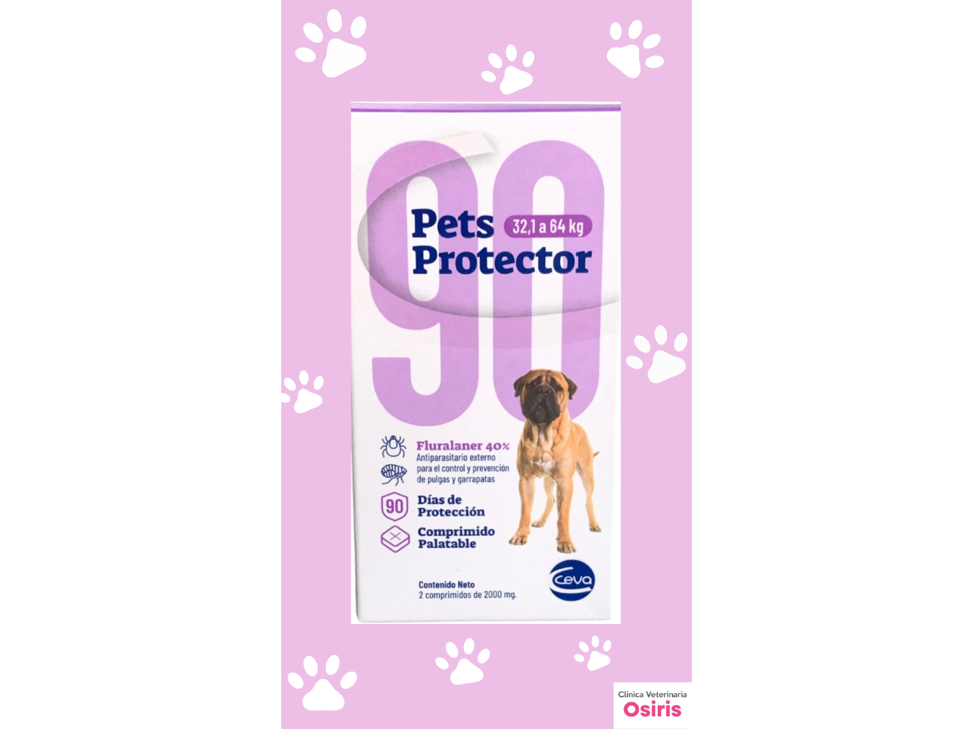 Pets protector de 32kg a 64kg - comprimidos