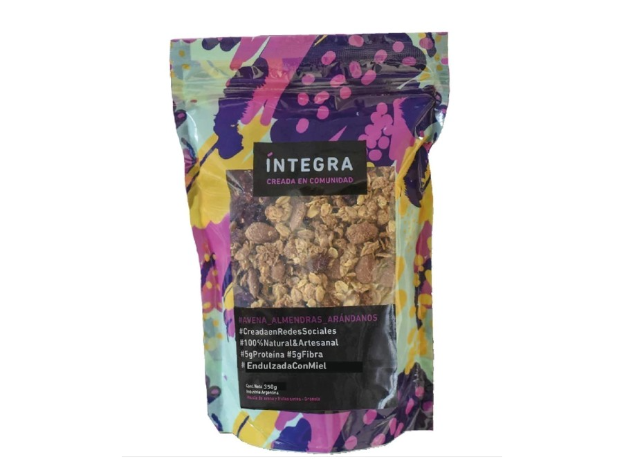 GRANOLA INTEGRA  DE ALMENDRA, CAJU Y ARÁNDANOS X 350 GR