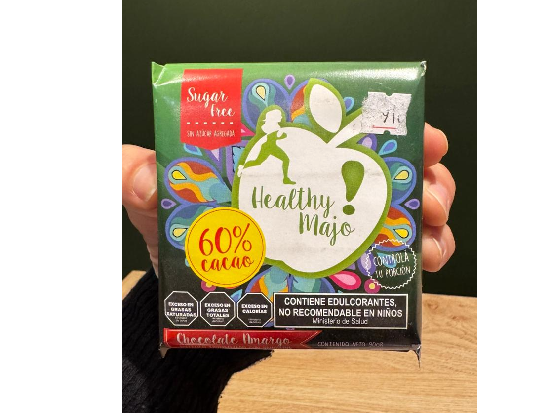 CHOCOLATE 60% CACAO SIN AZUCAR x 90 grs. HEALTHY MAJO