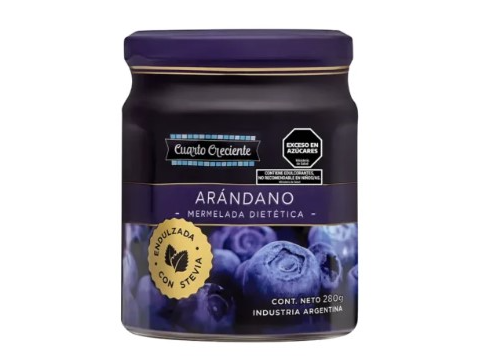 MERMELADA CON STEVIA x 280 gr CUARTO CRECIENTE