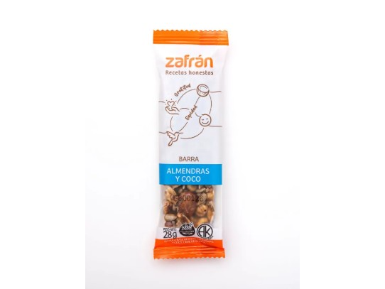 BARRA SIN TACC ALMENDRA Y COCO  x 28 gr ZAFRÁN