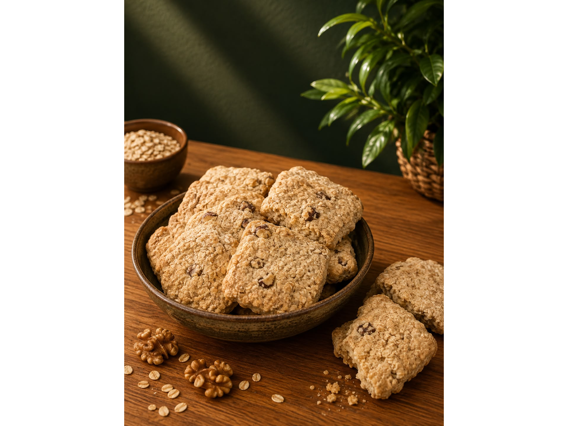Galletas de avena y nuez VEGANAS
