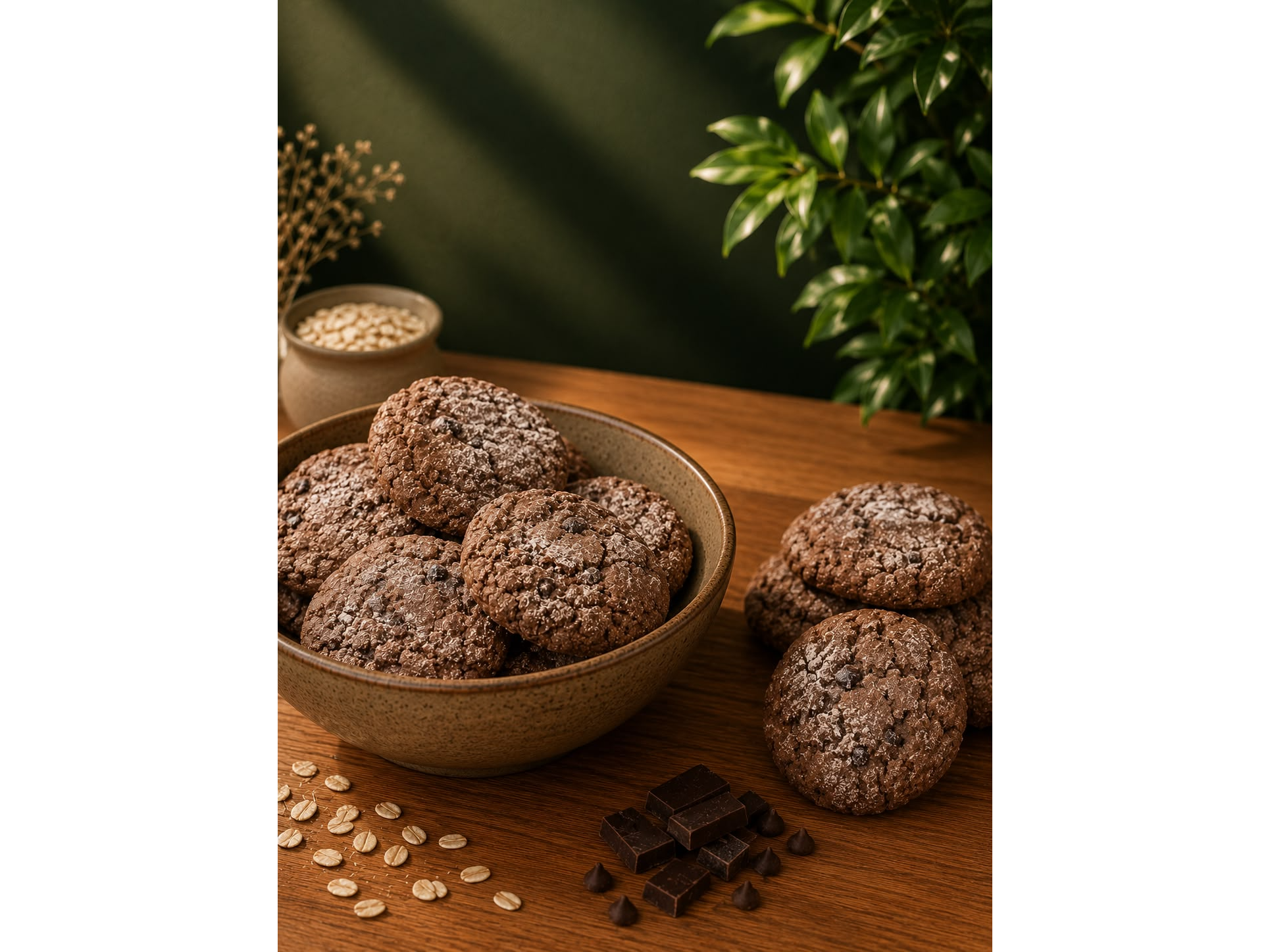 Galletas de avena, miel y chips de chocolate VEGANAS