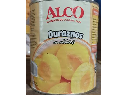 DURAZNO AL NATURAL EN MITADES LATA