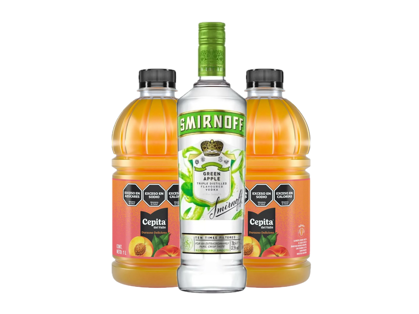 Smirnoff + 2 cepitas 1L