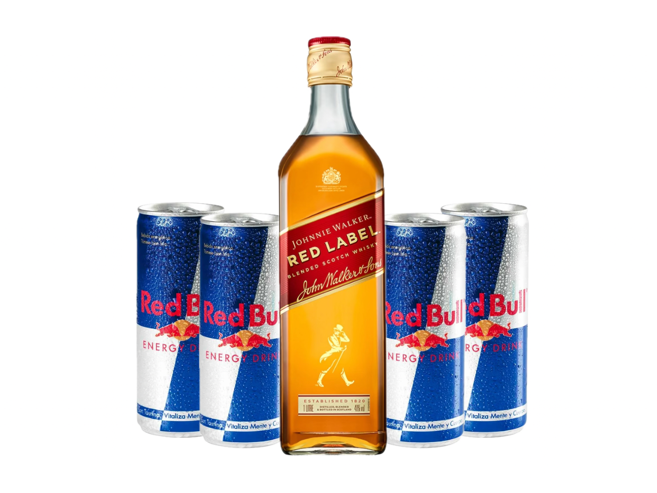 Red label 1L + 4 red bull