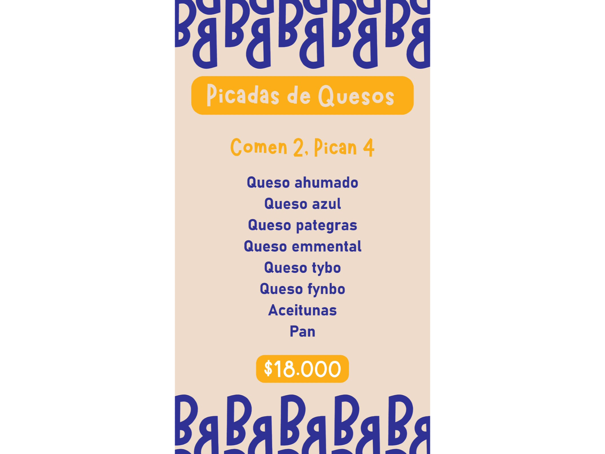 QUESOS, COMEN 2, PICAN 4