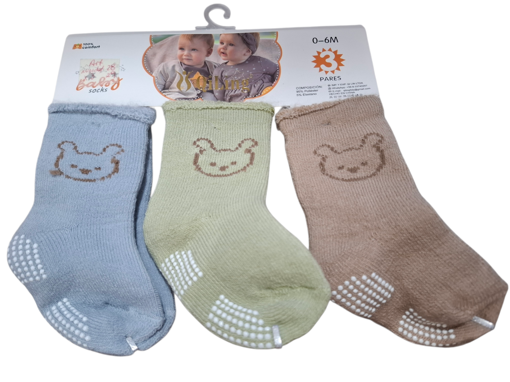 Tripack medias de bebé 0 a 6 M