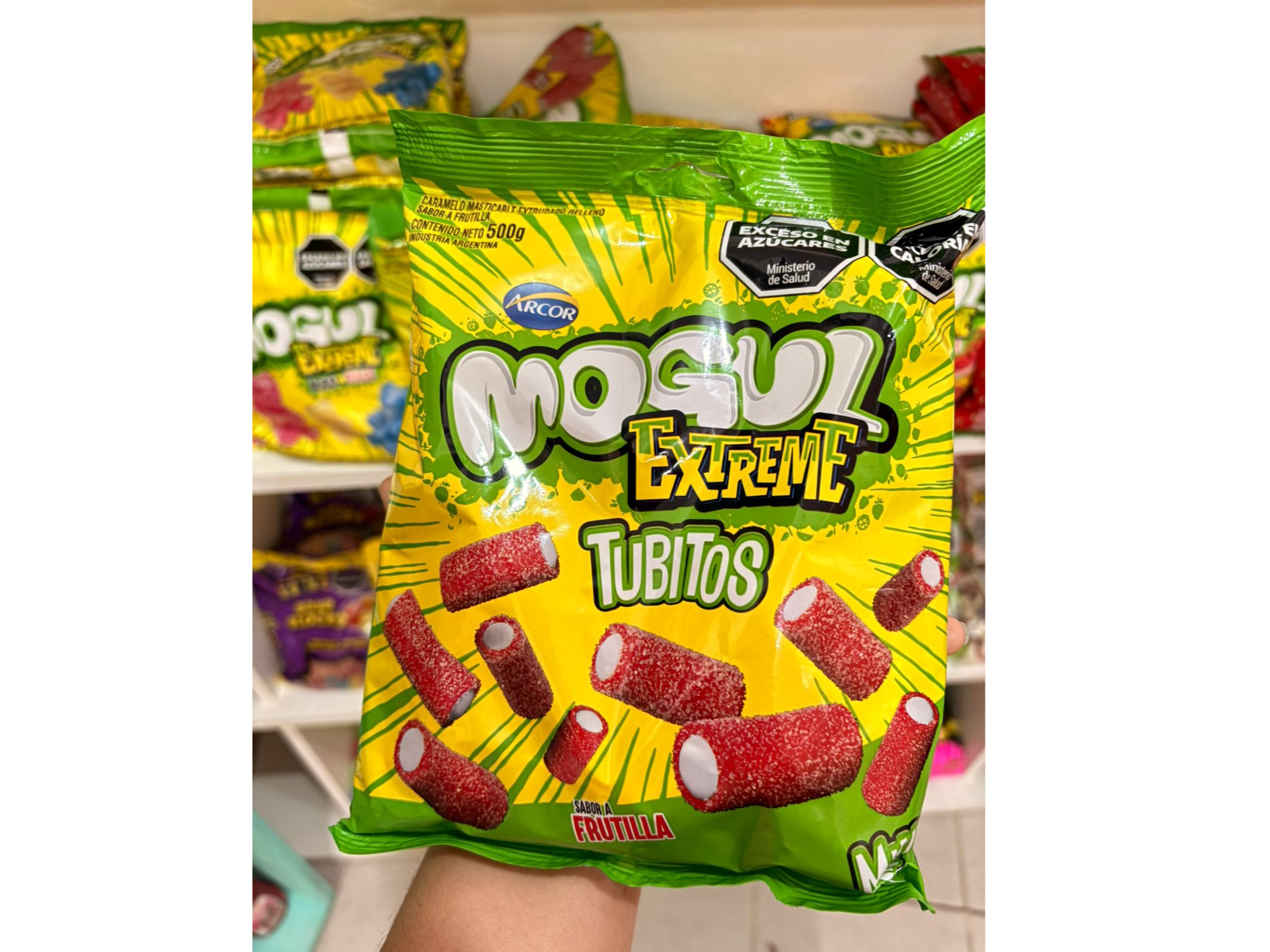 Mini tubitos frutilla Acidas 500gms