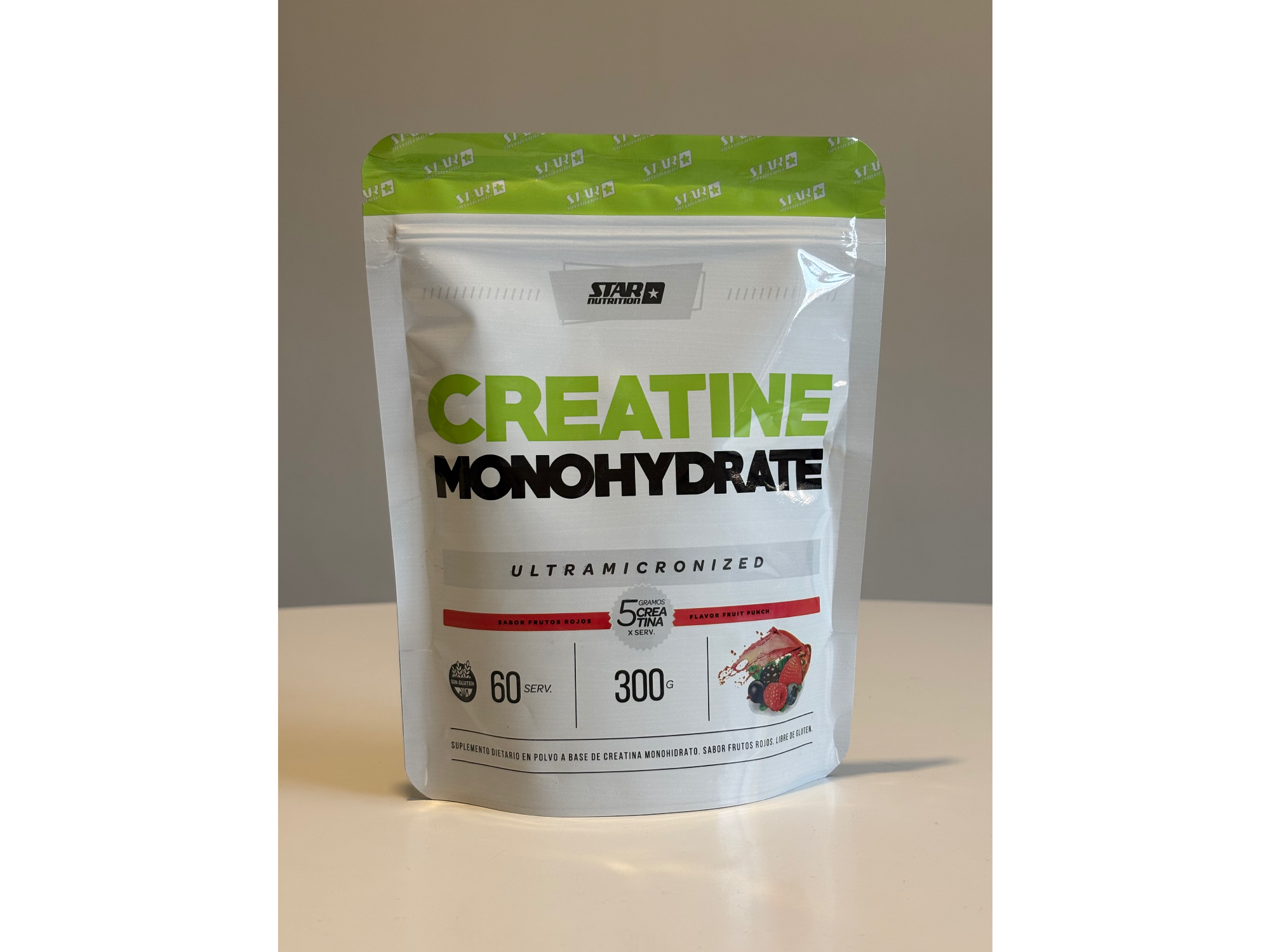 STAR NUTRITION, creatina monohidrato sabor frutos rojos x 300g pote