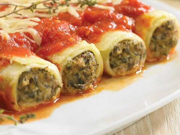CANELONES -Espinaca y carne x 6 uni