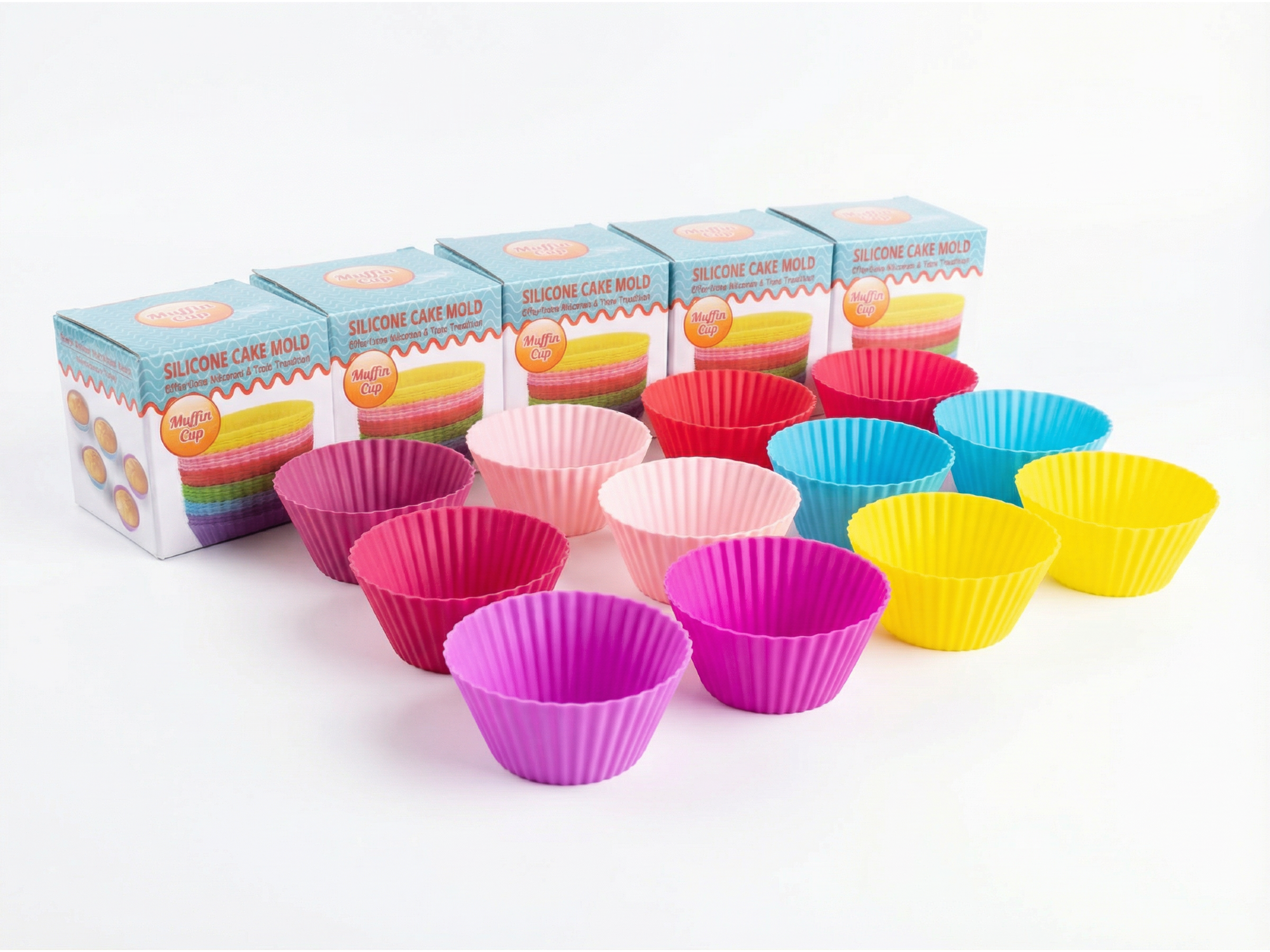 Moldes Muffins De Silicona x12