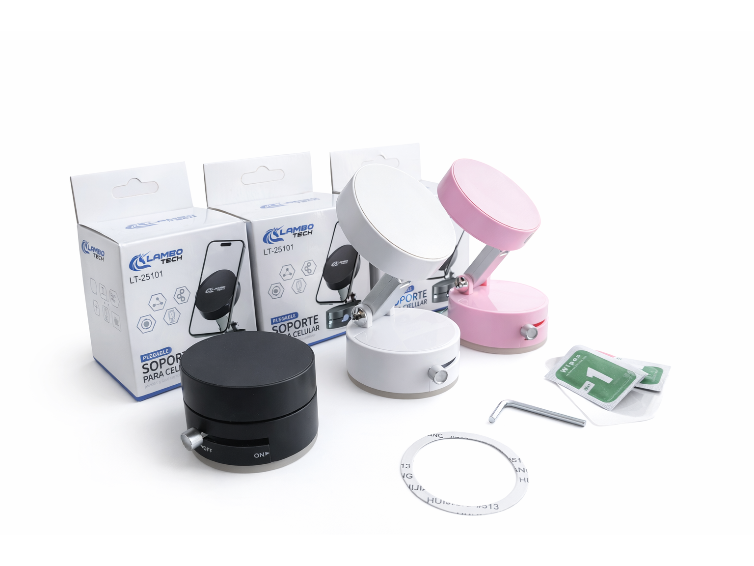 Soporte Para Celular Plegable Con Iman Rosa