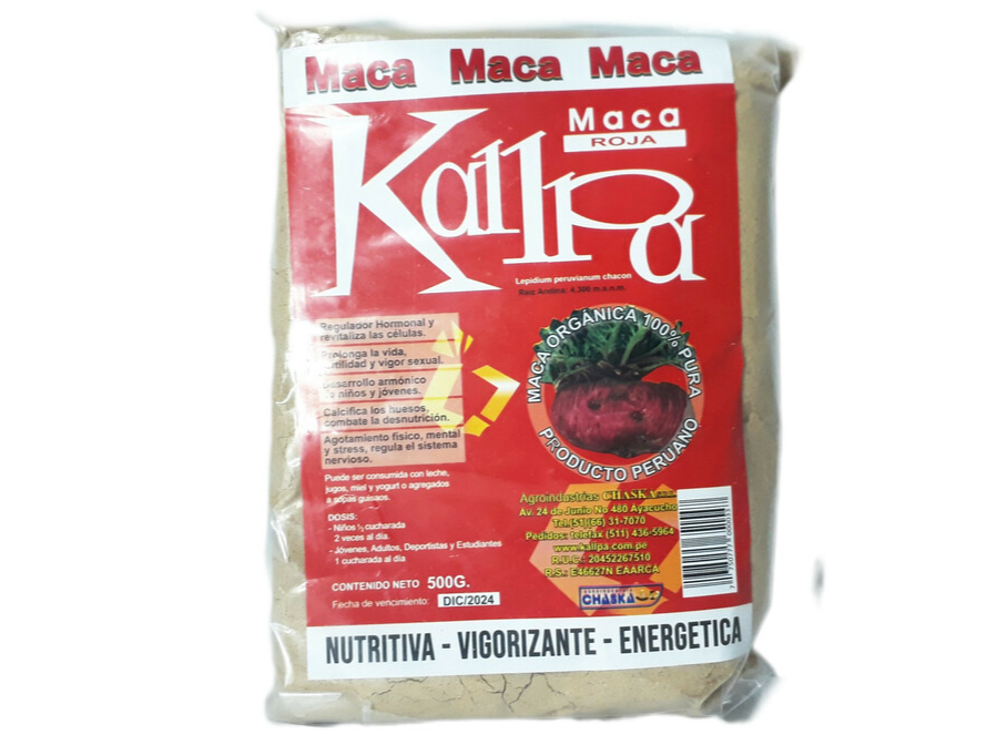 MACA KALLPA PERUANA ROJA 500GR