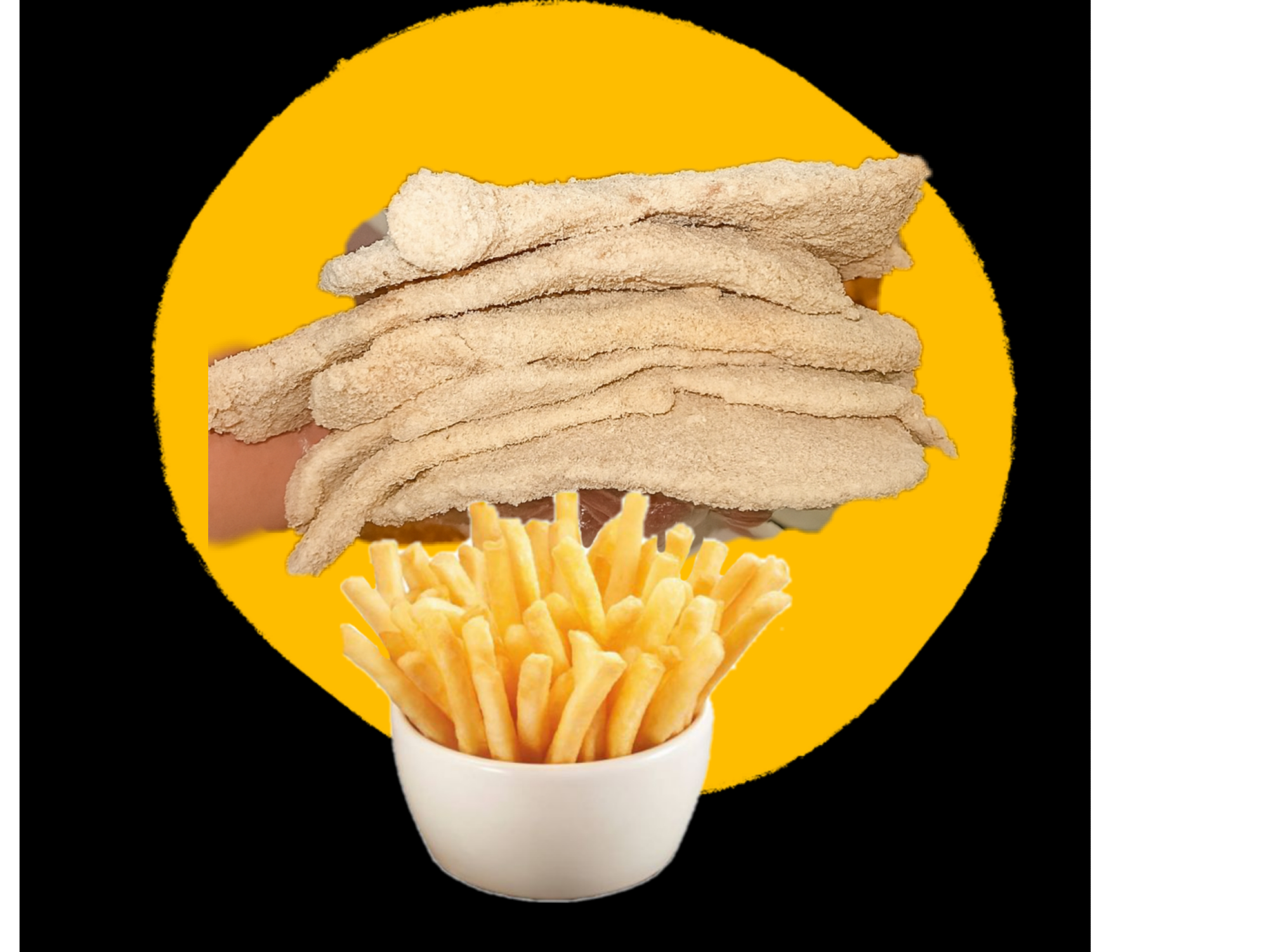 1/2 MILA DE POLLO + 1/2 DE PAPAS BASTON