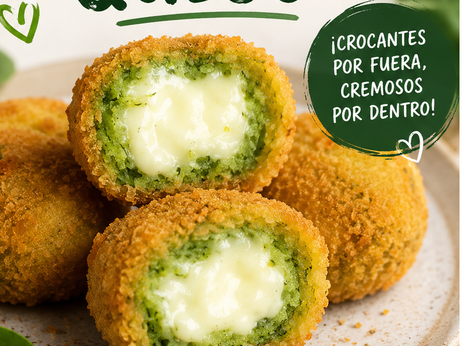 Bocadito de espinaca rellenos con queso