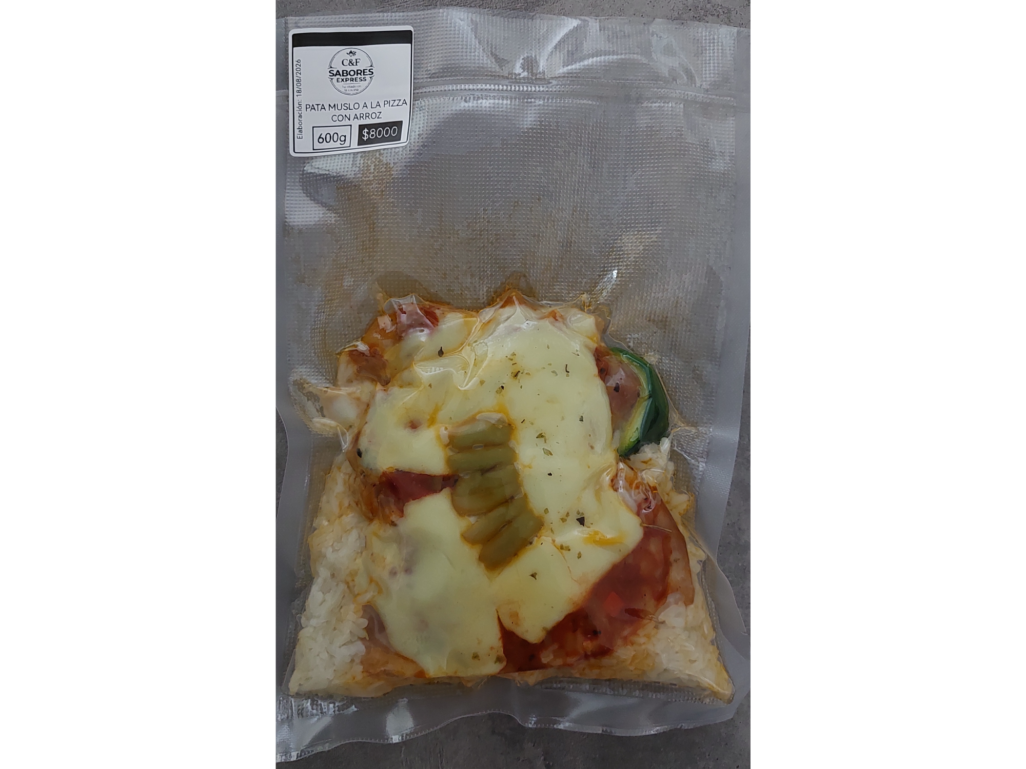 Pata muslo a la pizza con arroz