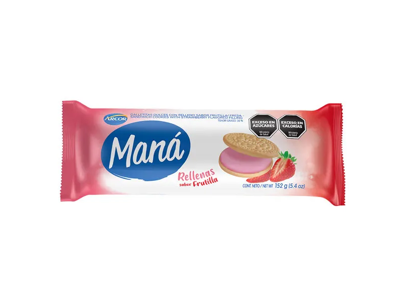 MANA RELLENAS DE FRUTILLA 152 GRS