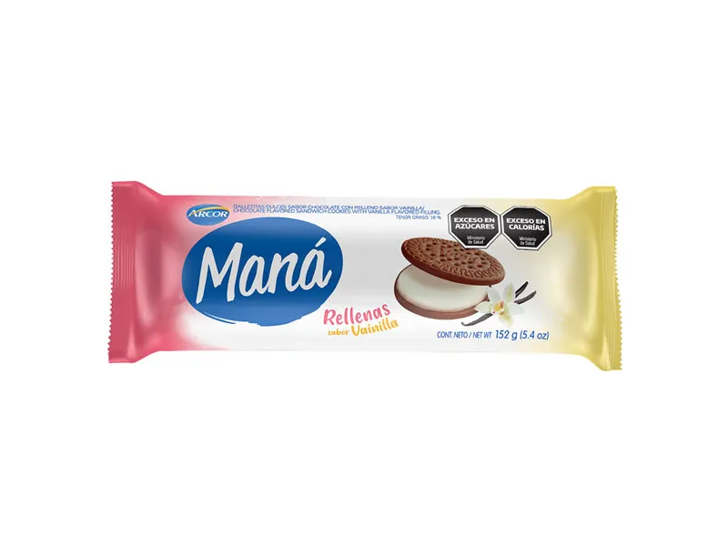 MANA RELLENAS DE VAINILLA 152 GRS