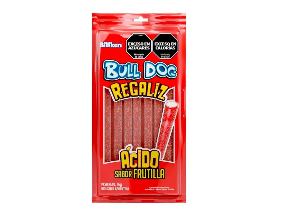 BULL DOG REGALIZ ÁCIDO FRUTILLA