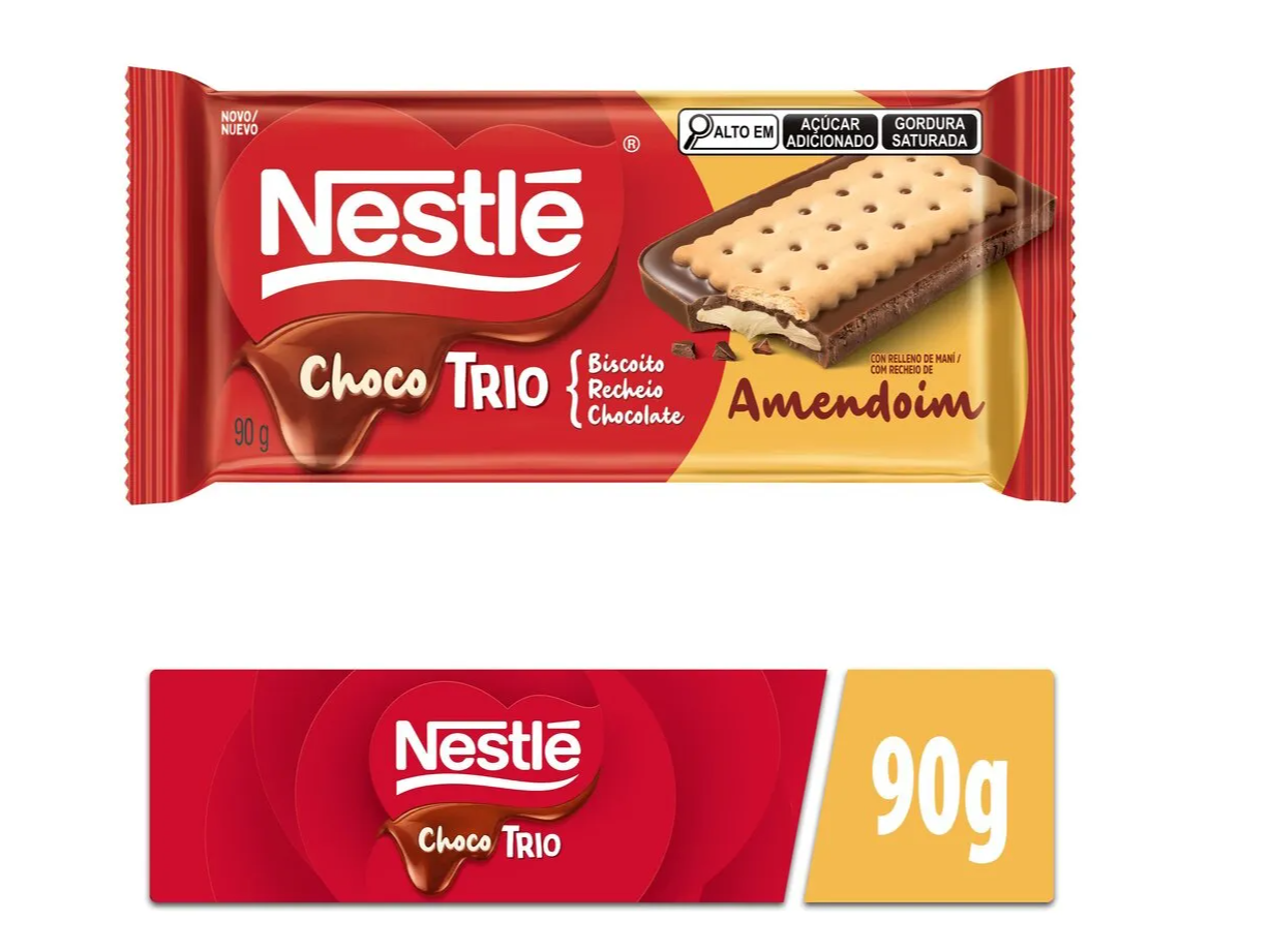 TABLETA NESTLÉ CHOCOTRIO RELLENO DE MANÍ 90 GR