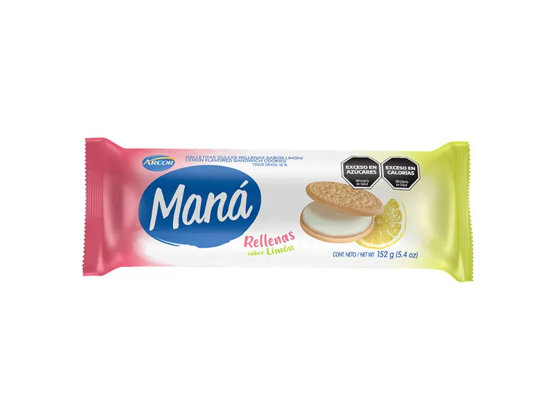 MANA RELLENAS DE LIMON 152 GRS