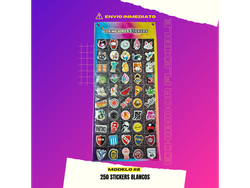 #2_EXHIBIDOR + 250 STICKERS VINILO BLANCO