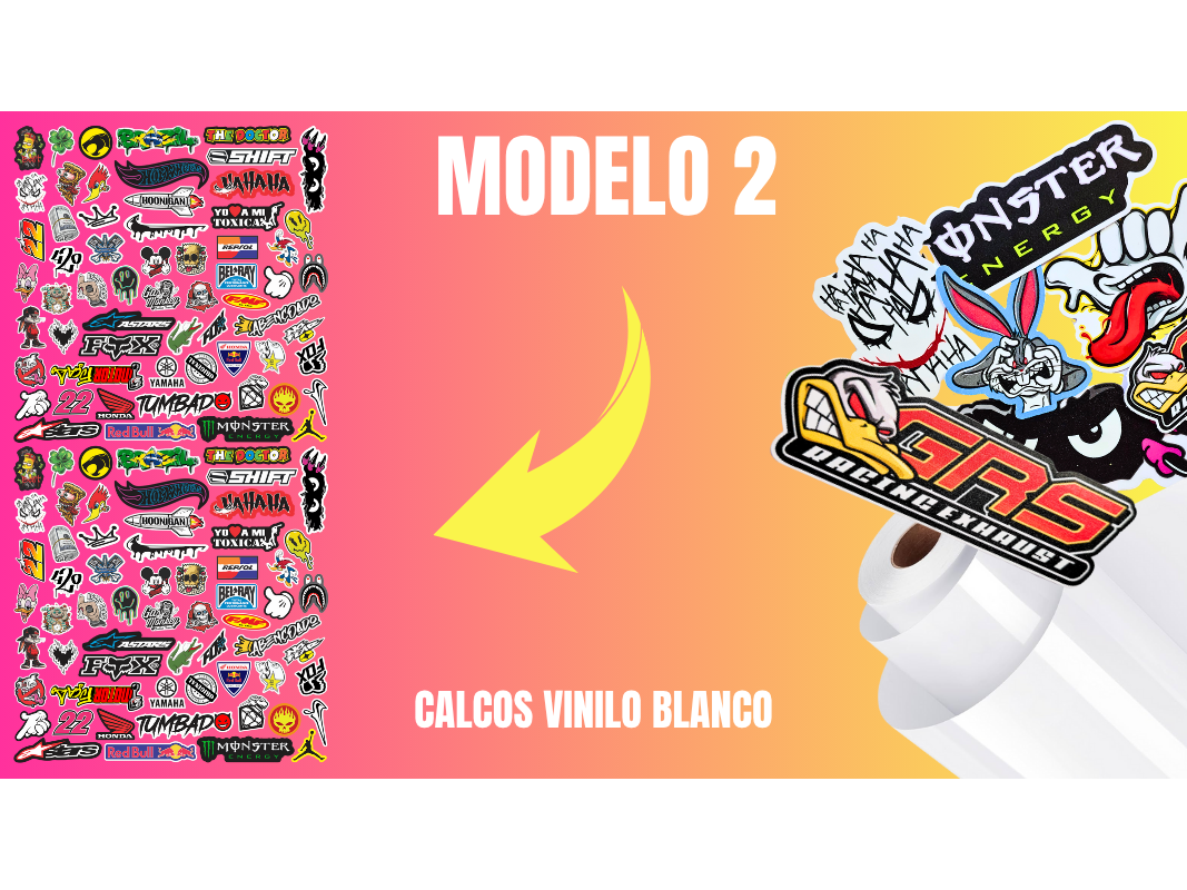 120 CALCOS MOTO  PREMIUM VINILO BLANCO