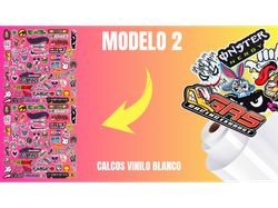 120 CALCOS MOTO PREMIUM VINILO BLANCO