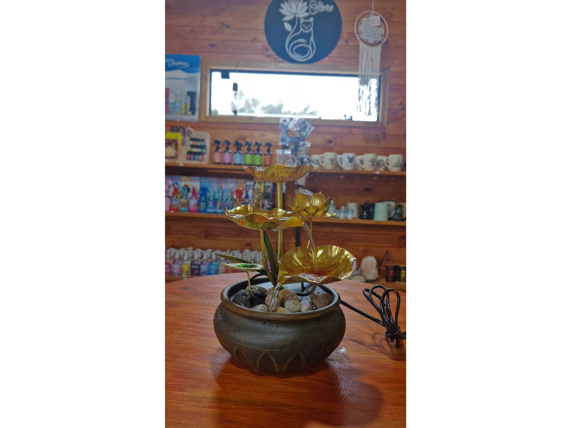 Fuente de Agua Hoja de Loto (sin esfera)