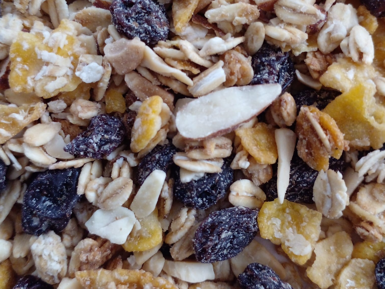 GRANOLA CON ALMENDRAS Y PASAS