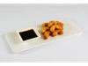 Langostinos rebozados (120gr) + salsa a elección.