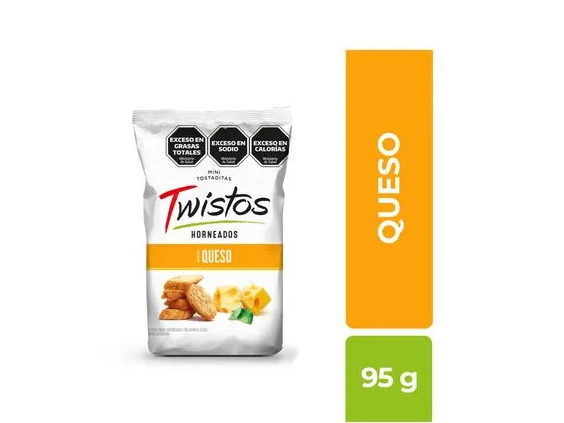 MINI TOSTADA TWISTOS SABOR QUESO 95G