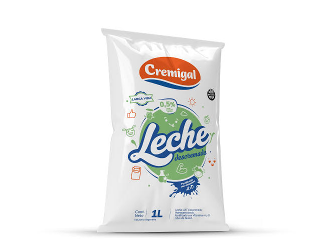 LECHE SACHET CREMIGAL DESCREMADA 1L