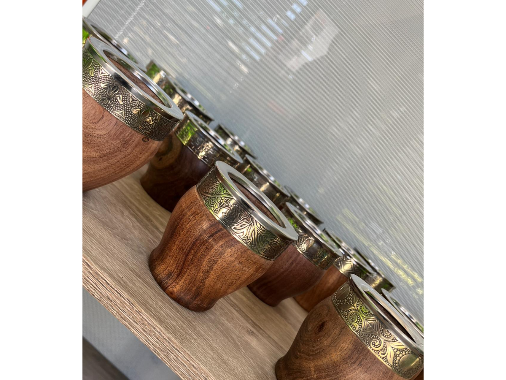 MATE IMPERIAL ALGARROBO ACERO Y ALPACA