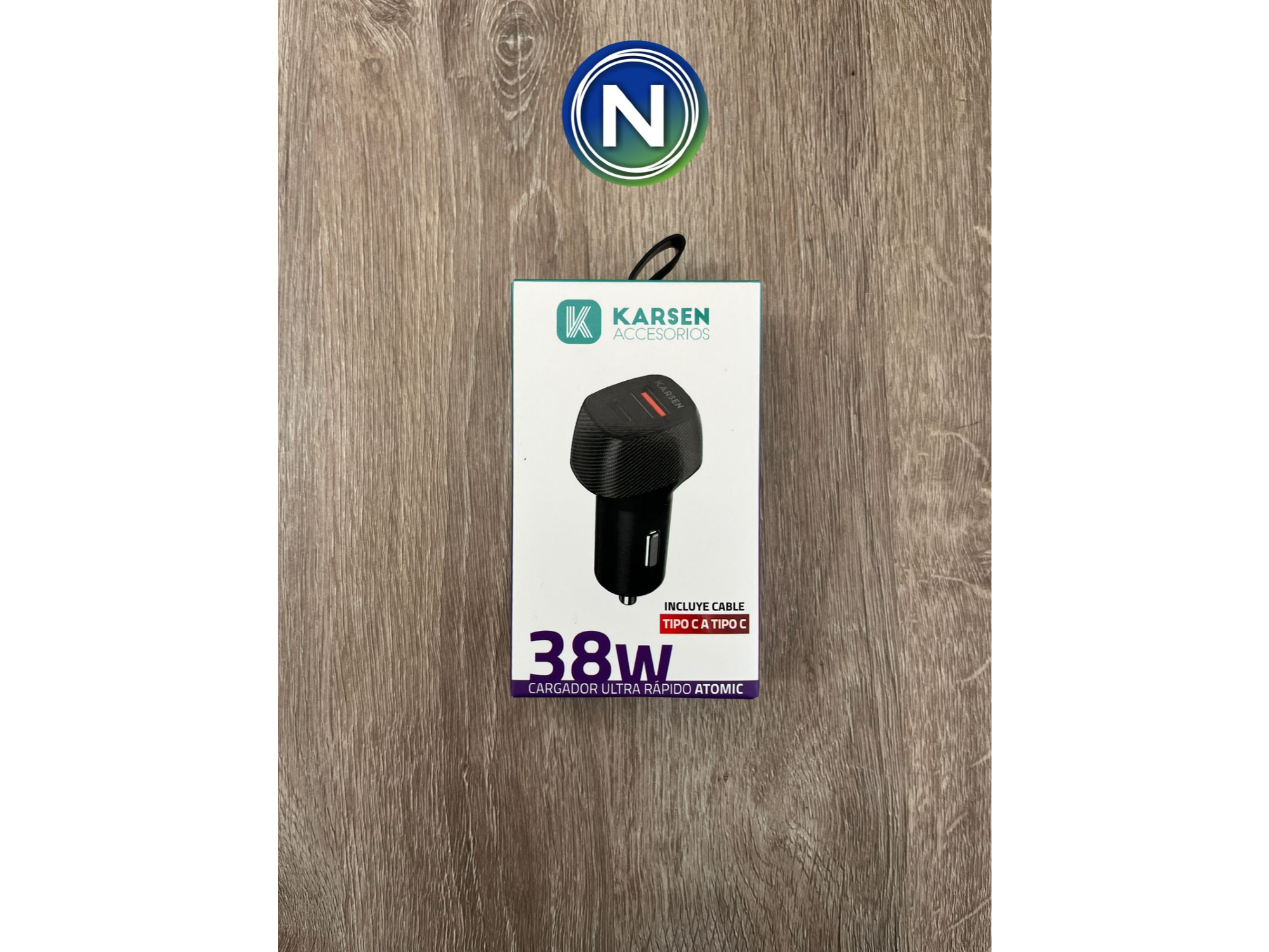 CARGADOR 12V KARSEN "ATOMIC" 38W (+CABLE C A C)
