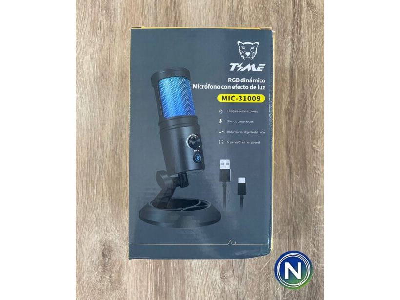 MICROFONO RGB DINAMICO C/EFECTO DE LUZ TIME (MIC-31009)