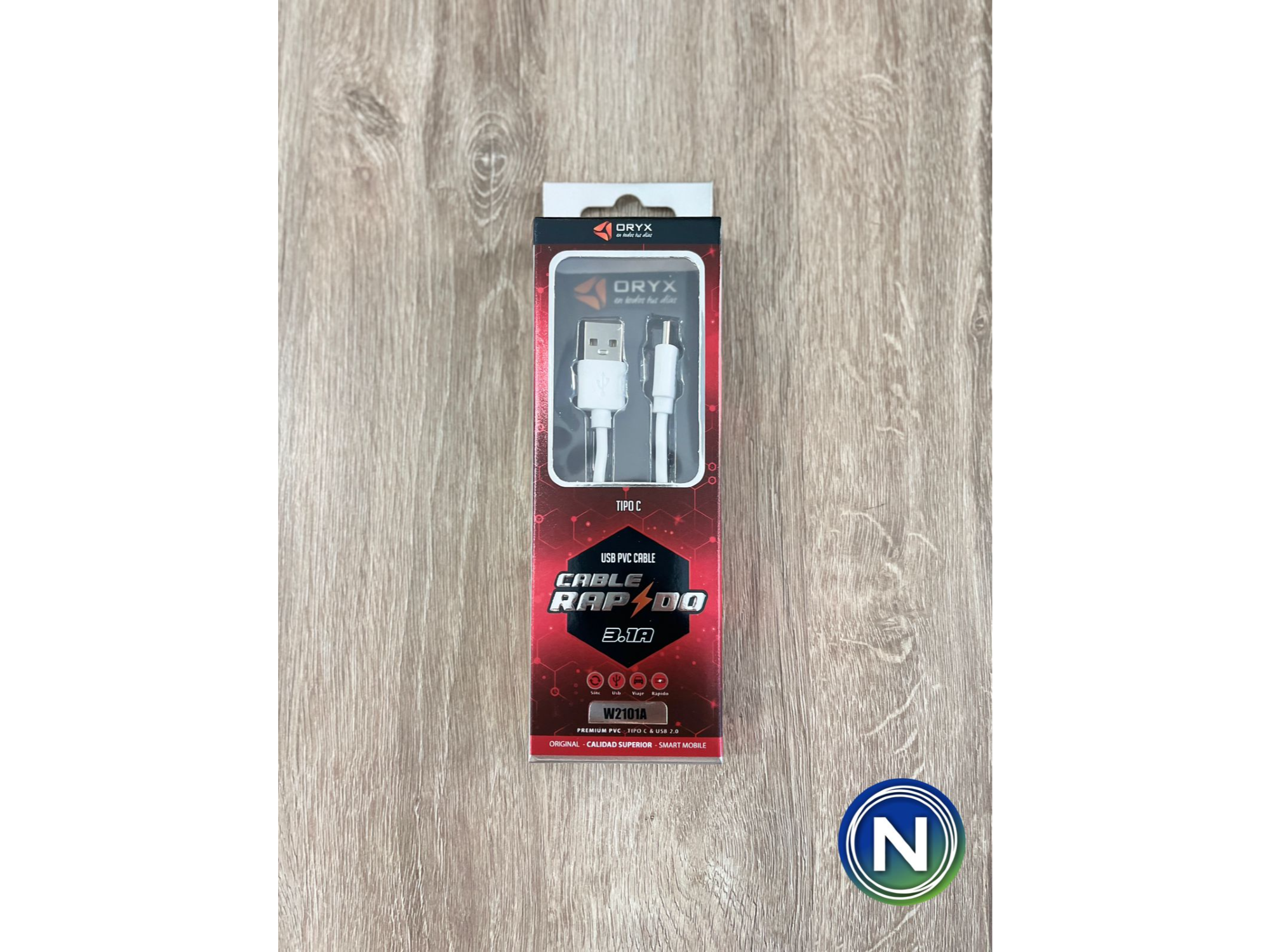 CABLE USB TIPO C ENGOMADO ORYX