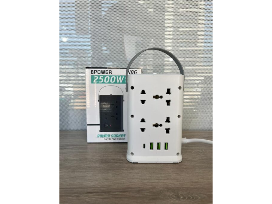 ZAPATILLA PORTATIL 2 NIVELES C/ILUMINACION 1,9M (8 ENCHUFES /USB / USB-C)N86