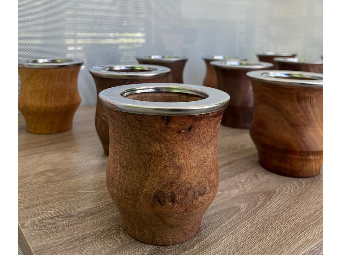 MATE CAMIONERO DE ALGARROBO Y ACERO