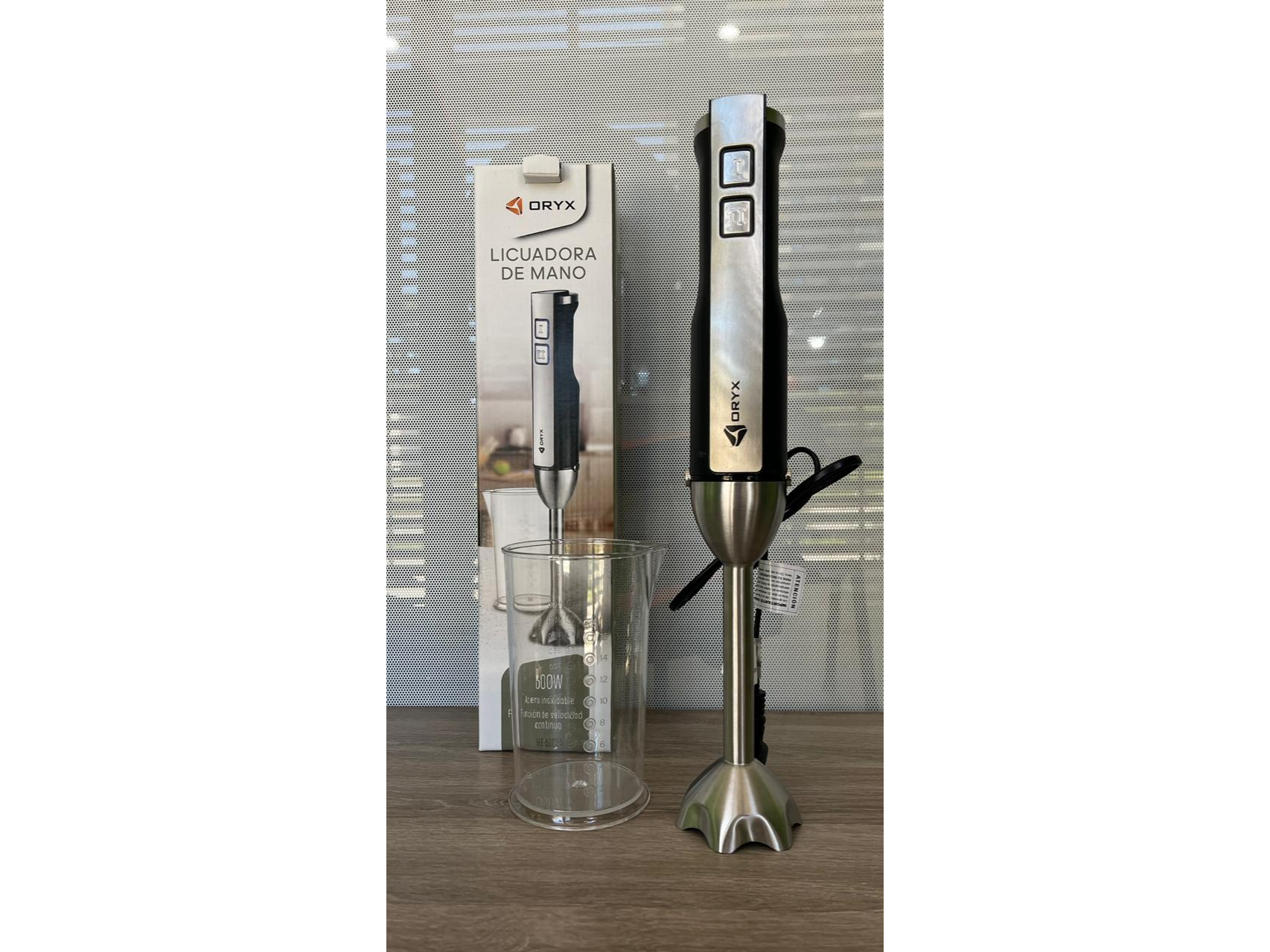 LICUADORA DE MANO ACERO 600W C/VASO HB-6005A