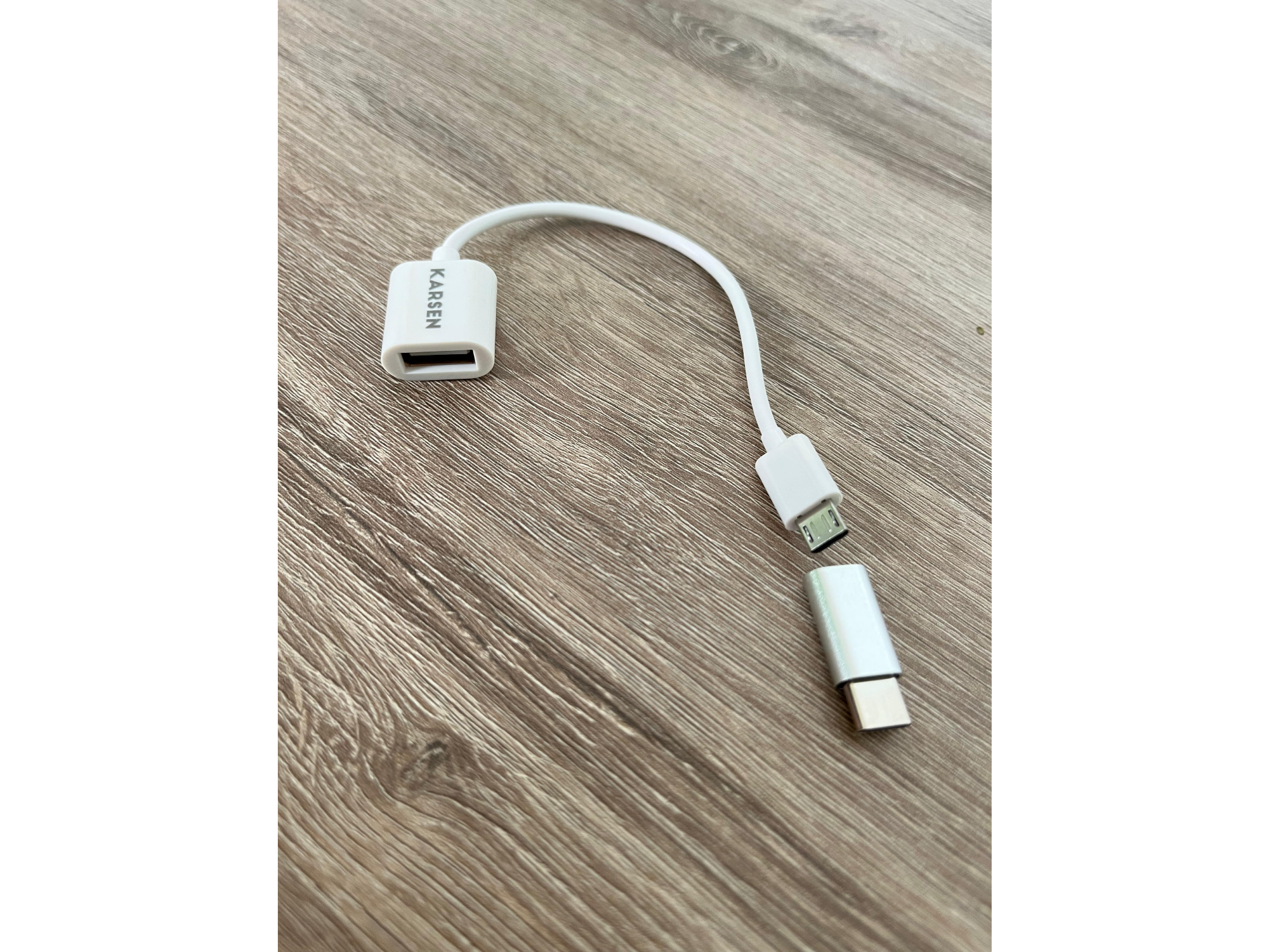ADAPTADOR OTG MICRO USB KARSEN C/CABLE + ADAPTADOR MICRO USB HEMBRA A TIPO C MACHO)