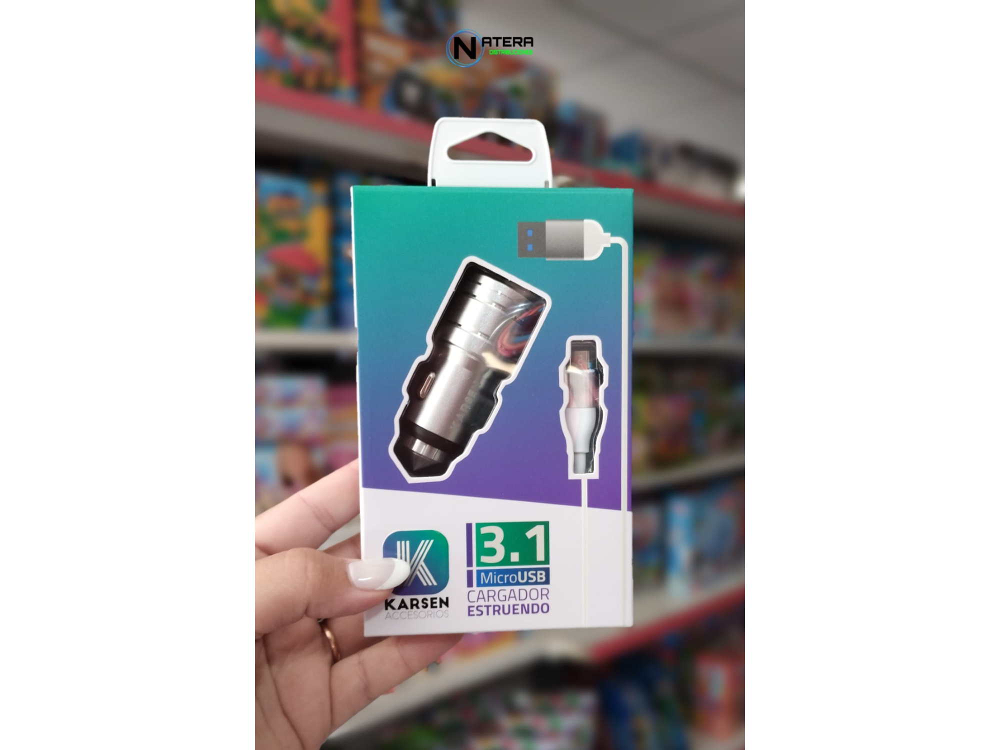 CARGADOR 12V/24V MICRO 3,1A "ESTRUENDO" KARSEN (2 USB + CABLE)