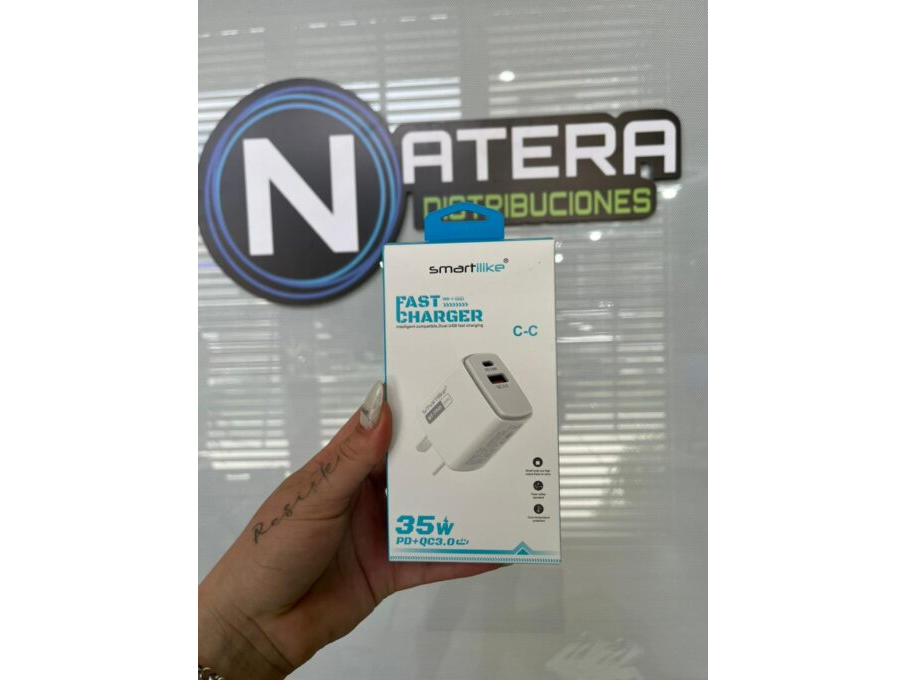 CARGADOR 220V SMARTILIKE USB + C 35W (+CABLE C A C) PD + QC 3.0 (MT-TP05)