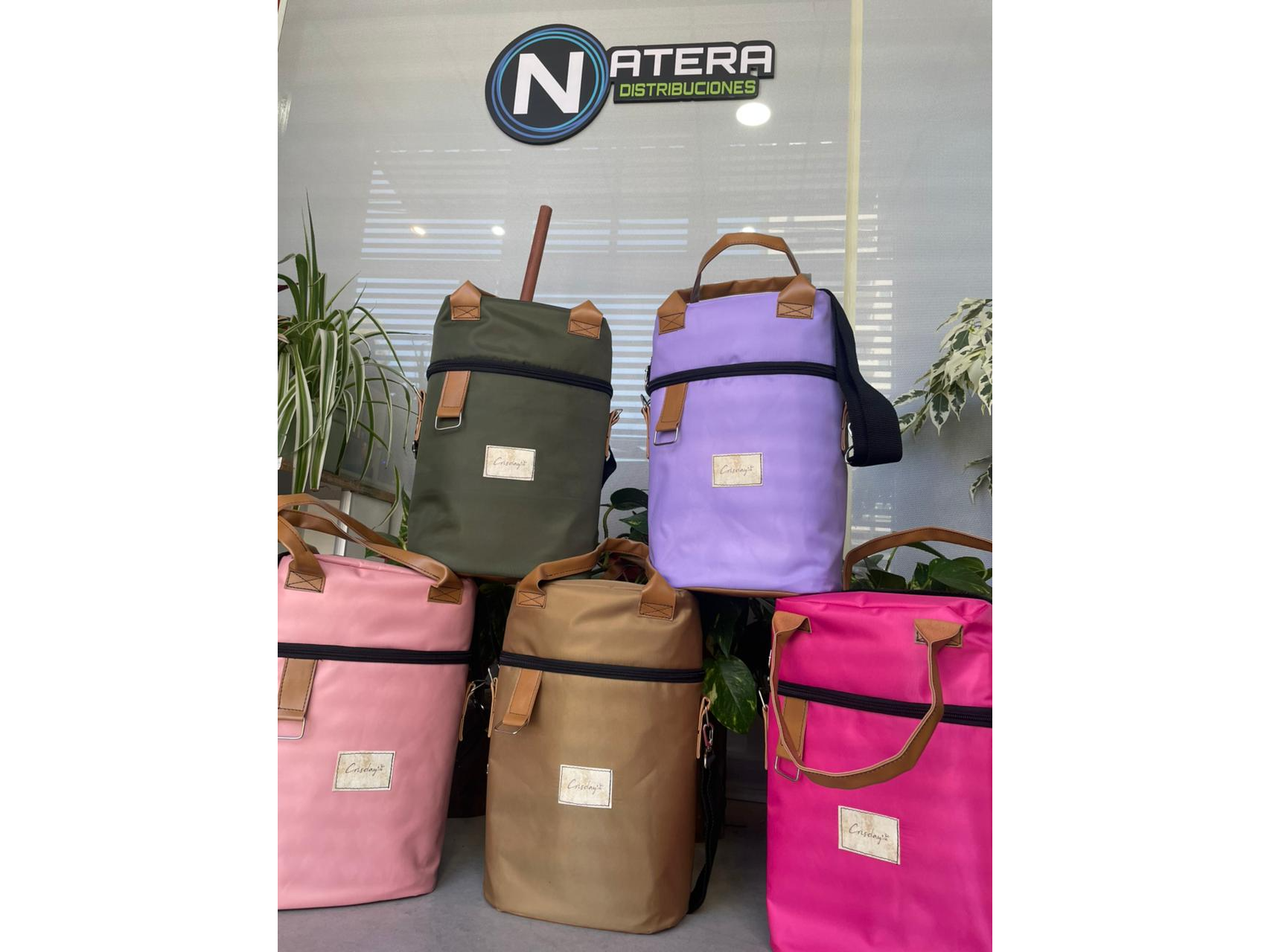PORTA TERMO MOCHILA CRISDAY CORDURA SEDA (VERDE, FUCSIA, ROSA, VIOLETA, MARRON COYOTE)