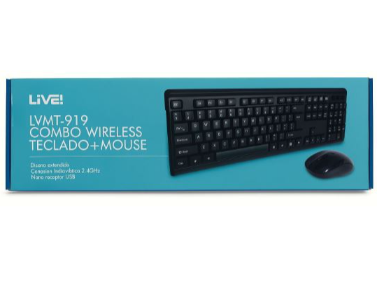 COMBO INALÁMBRICO TECLADO + MOUSE LIVE LVMT-919