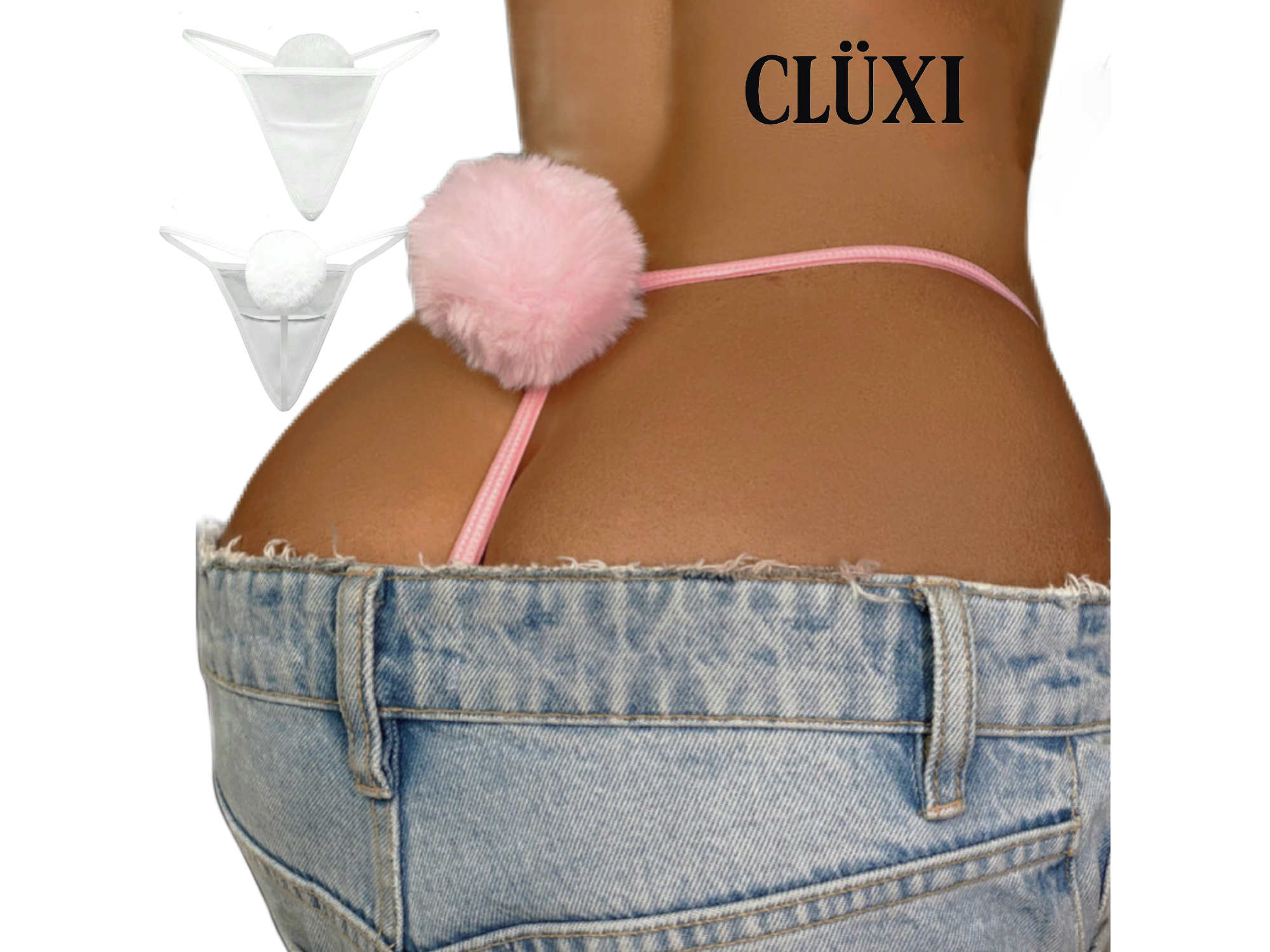 TANGA CON POMPÓN | BLANCO |