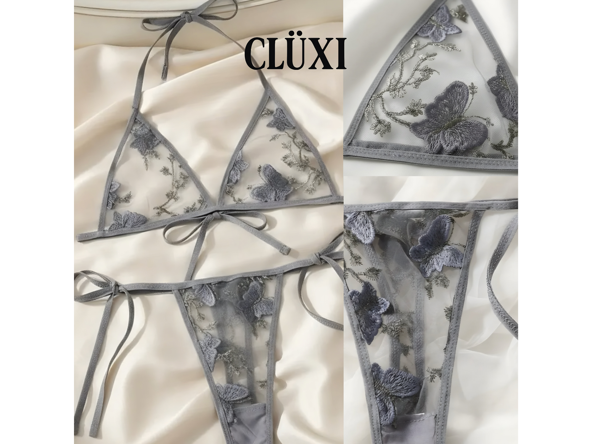 ENCAJE BORDADO BÜTTERFLY | GREY