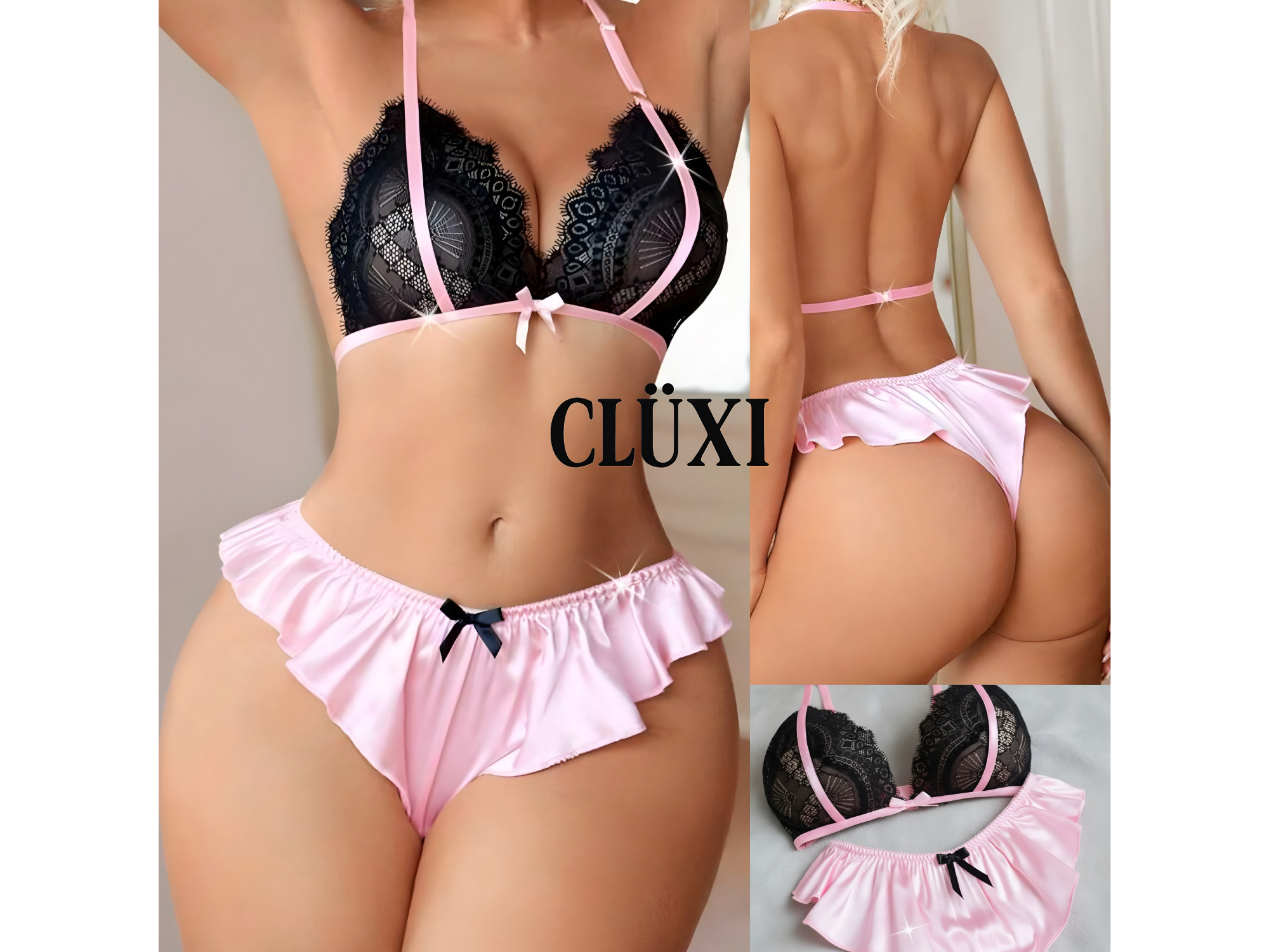 CONJUNTO DE SEDA Y ENCAJE | PINK