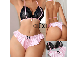CONJUNTO DE SEDA Y ENCAJE | PINK